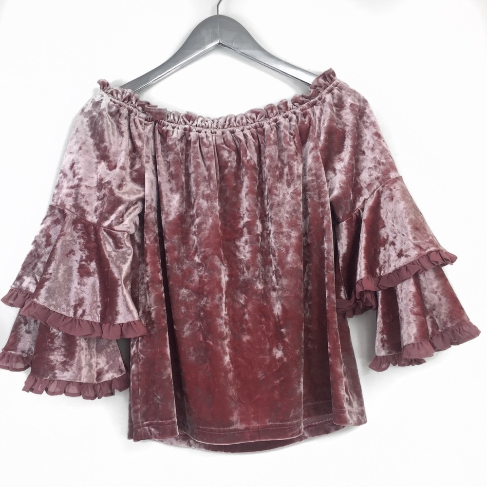 Velvet Ruffle Top - Picture 3 of 7